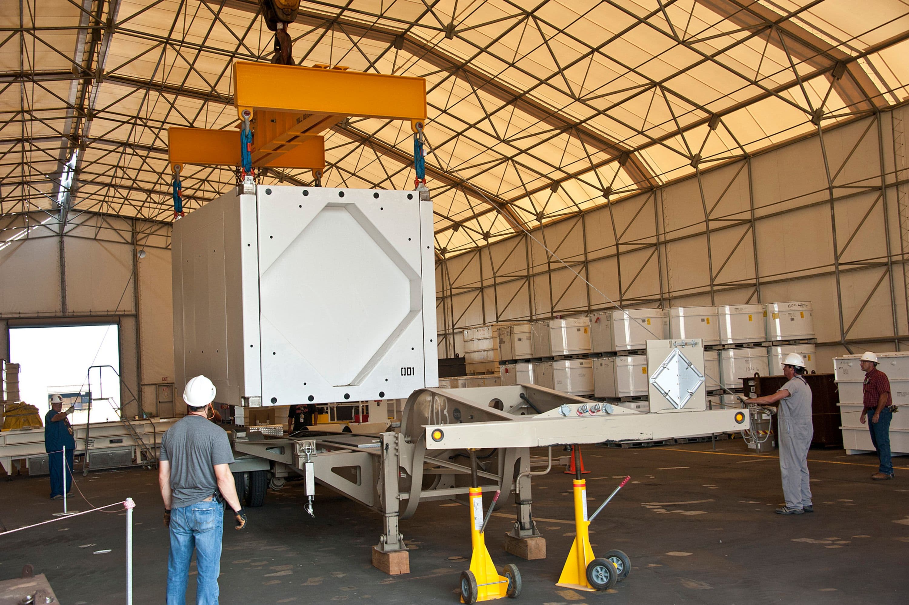 Load of transuranic waste shipment container